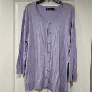 7th Avenue Lavender Cropped Sleeve Knit Sweater
